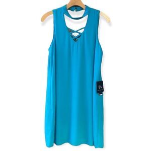 Investment Sz M NWT Green Sleeveless Flowy Relaxed Fit Halter Mini Summer Dress